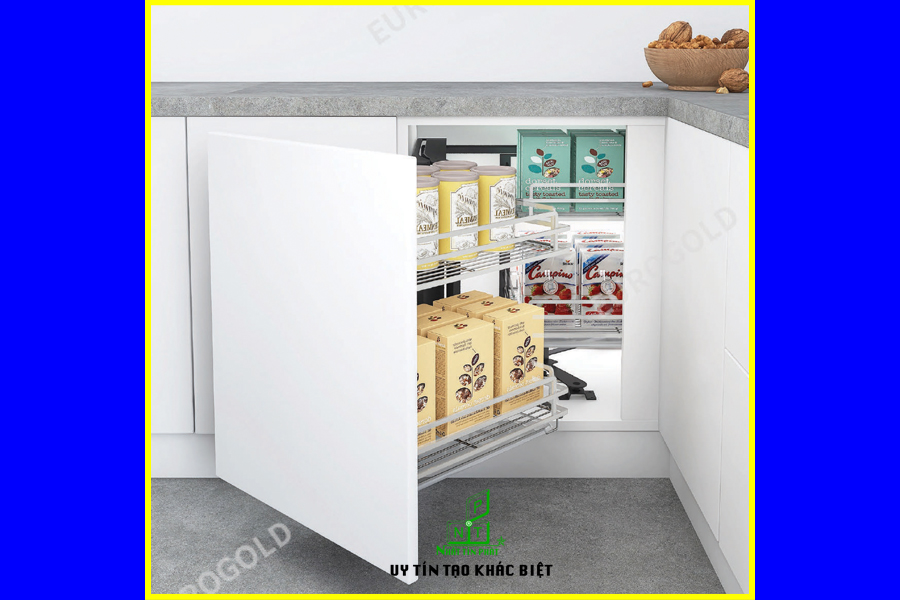 Kệ góc liên hoàn 4 rổ nan dẹt inox 304 EPSL102