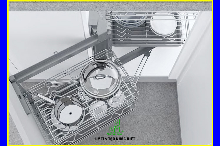 Kệ góc liên hoàn 4 rổ nan oval inox 304 EPV101 - Eurogold