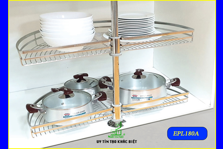 Kệ góc xoay 180 độ inox 304 nan dẹt EPL180A