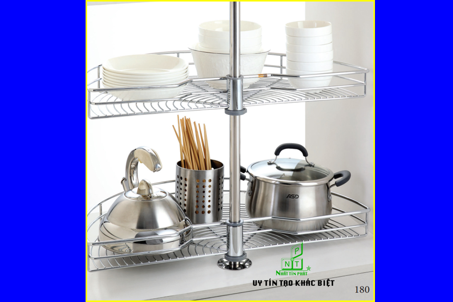Kệ góc xoay 180 độ inox 304 nan tròn EP180A